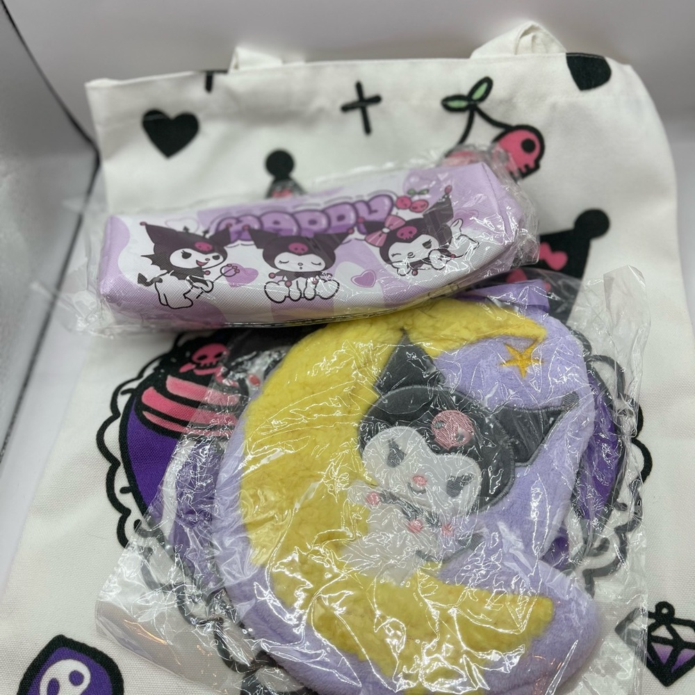 3 Piece Kuromi Tote Bag and Accessories Set